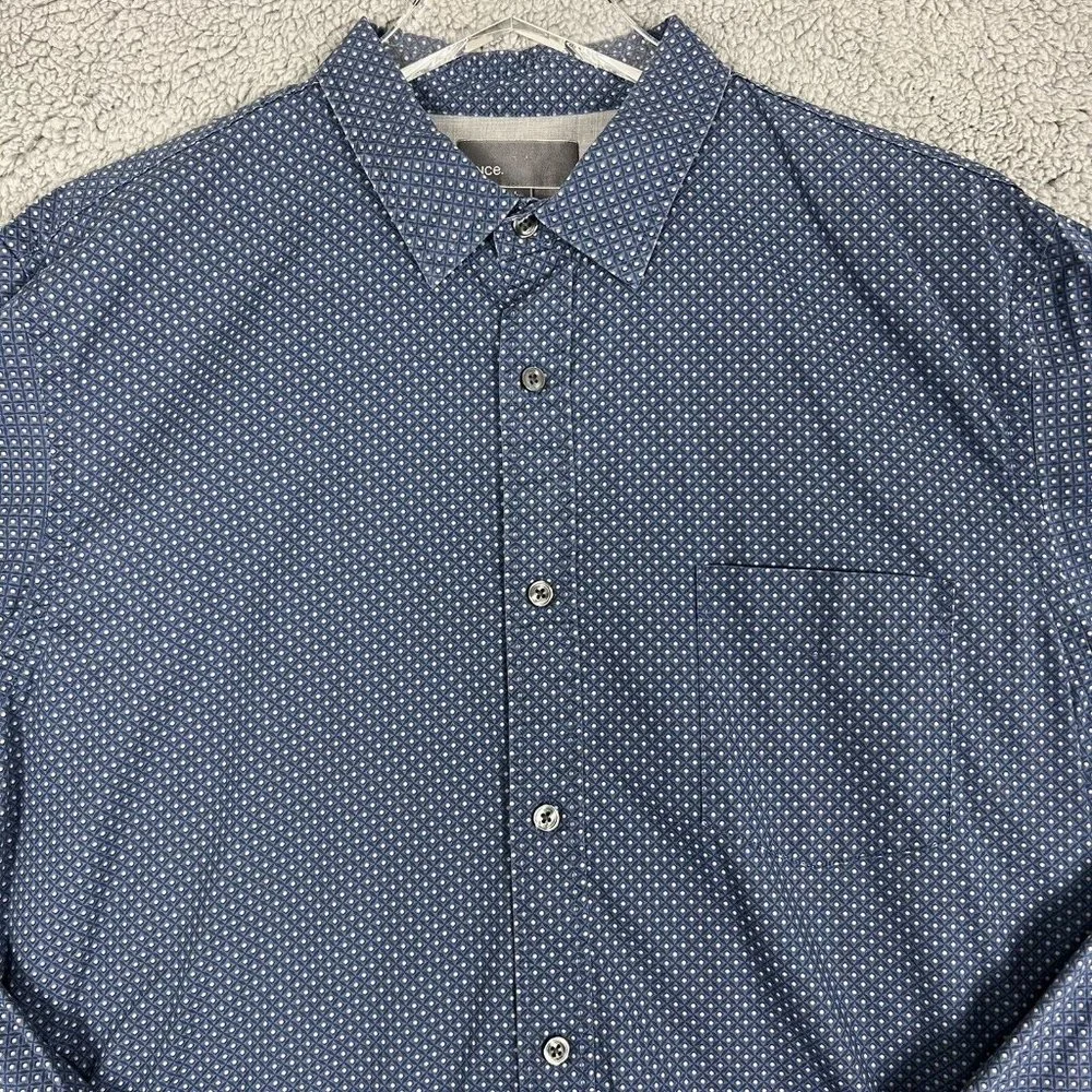 Vince Shirt Mens Large Blue Button Down Long Sleeve Mens Large - Picture 2 of 9